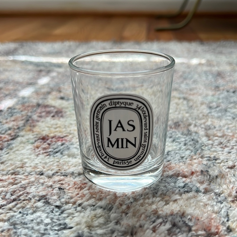 Small Diptyque jasmin candle holder